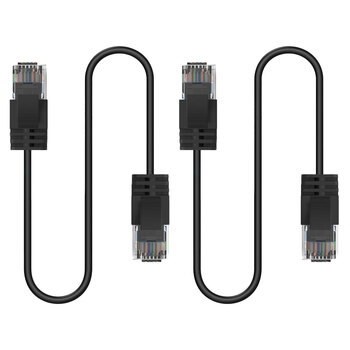 2PK Cruxtec Ultra-Thin CAT6A U/UTP Ethernet Cable 10m - Black