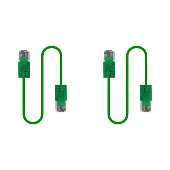 2PK Cruxtec Ultra-Thin CAT6A U/UTP Ethernet Cable 10m - Green