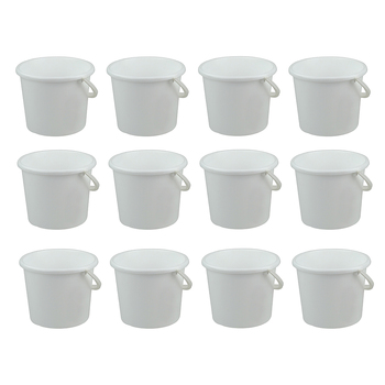 12PK Homeleisure Pail W/Handle 3L White Kitchen Cooking 