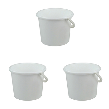 3PK Homeleisure Pail W/Handle 3L White Kitchen Cooking 