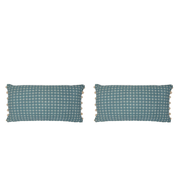 2PK Belle Butterfly Lace Rectangle Cushion Cover 60x30cm - Powder Blue