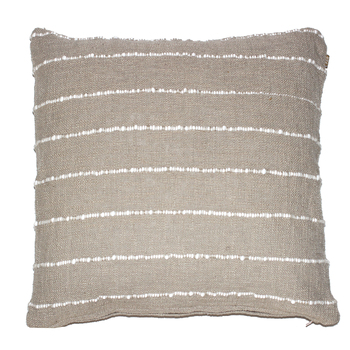 Raine & Humble Striped Slub Cotton/Poly Cushion/Pillow 50cm Taupe