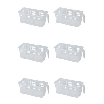 6PK Homeleisure Fridge Basket Large Clear Kitchen Cooking 