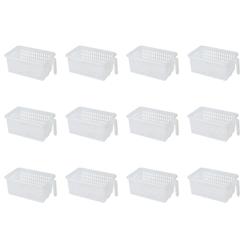 12PK Homeleisure Fridge Basket Small Clear Kitchen Cooking 