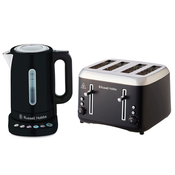 Russell Hobbs Addison Digital Kettle & 4 Slice Toaster Stainless Steel Matte BLK