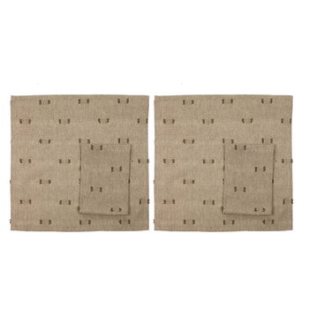 2x 4pc Belle Tuft Cotton Napkin Set 40x40cm Square - Burnt Olive