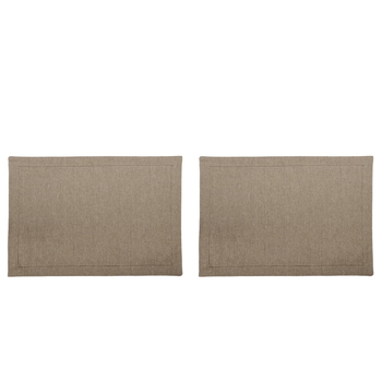 2x 4pc Belle Chambray Cotton Placemat Set Set 48x33cm Rectangle - Charcoal