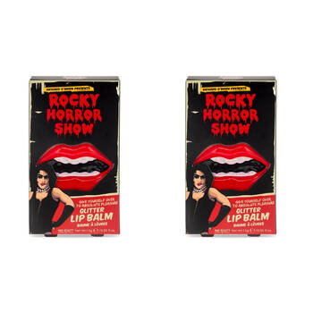 2PK Rocky Horror Show Tinned Scented Moisturising Glitter Lip Balm Cherry