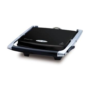 Russell Hobbs Sandwich Press Black Panini Maker Countertop Grill Floating Hinge