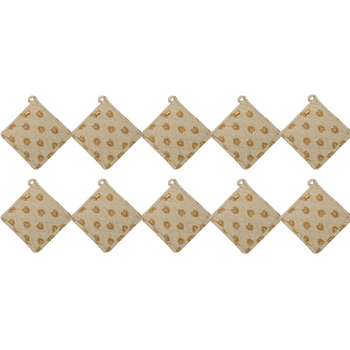 10PK Belle Mandalay Cotton Pot Holder/Trivet 20x20cm Square - Tuscan Olive