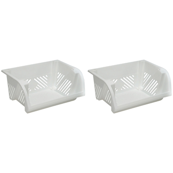 2PK Homeleisure Large Vegetable Tidy White Kitchen Cooking 