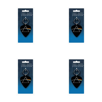 4PK Pink Floyd Plectrum PVC Rubber Durable Keyring/Keychain 4x9cm