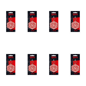 8PK Dungeons & Dragons Dice PVC Rubber Durable Keyring/Keychain 4x9cm