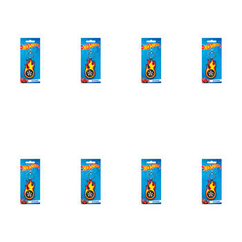 8PK Hot Wheels Burning Tyre PVC Keyring Hanging Accessory 4x9cm
