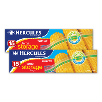 2x 15pc Hercules ClickZip Large Storage Bags