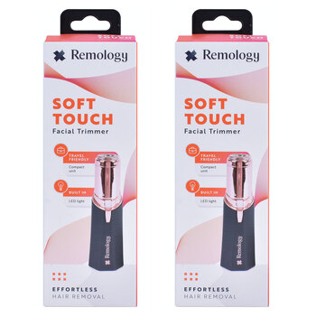 2PK Remology Soft Touch Compact Facial Hair Trimmer w/ LED Light