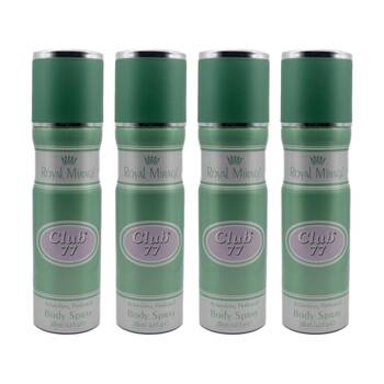 4PK Royal Mirage Club 77 Body Spray Mens Fragrance 200mL