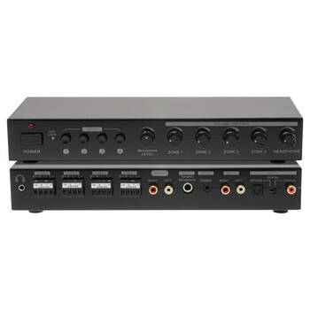 Pro2 4-Zone Audio Power Amplifier Integrated 4 Source Stereo 285mm Black