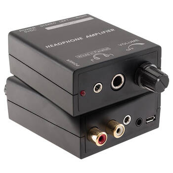 Pro2 Headphone Amplifier w/ Stereo 3.5mm & RCA Inputs Compact 97x64mm Black