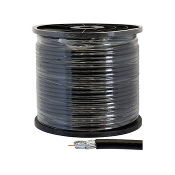 Doss Quad Shield RG6 75 OHM Coaxial Cable Cord Lead Reel Roll Black 100M