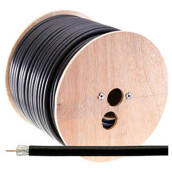 Doss RG11 Quad Shield Coaxial Cable Cord Lead 75OHM Roll Reel Black 100M