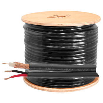 Doss RG59 & FIG8 CCTV Combo Heavy Duty Coaxial Cable Roll Reel Black 100M