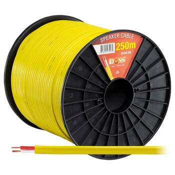 Doss 18AWG 100V Speaker Cable Double Insulated Cord Reel Roll Yellow 250M
