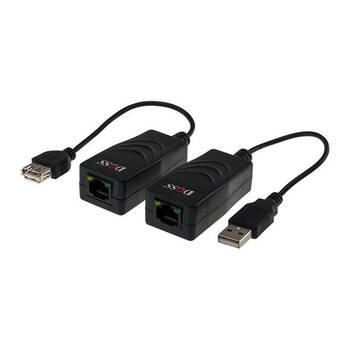 Doss USB Extension Over CAT5 Hub Extender Adapter For Webcam/TV Black 100M