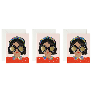 3x Rifle Paper Co 11x14cm Blank Single Greeting Card w/ Envelope Headband Birthday Girl