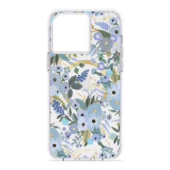 Case-Mate Rifle Paper MagSafe Case For iPhone 15 Pro Max Garden Party Blue