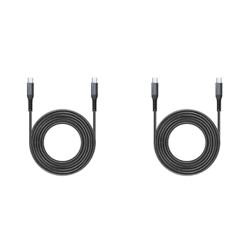 2PK Rockrose Powerline CC2 3A 60W 2M USB-C to USB-C Charge/Data Sync Cable