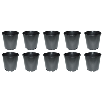 10PK Homeleisure Reko Pot 175mm Black Outdoor Garden 
