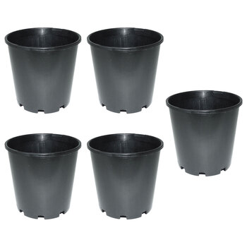 5PK Homeleisure Reko Pot 175mm Black Outdoor Garden 