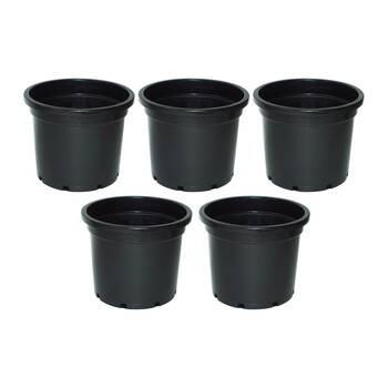 5PK Homeleisure Reko Pot 300mm Black Outdoor Garden 