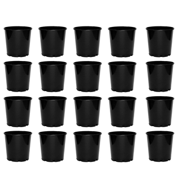 20PK Homeleisure Reko Pot 140mm Black Outdoor Garden 