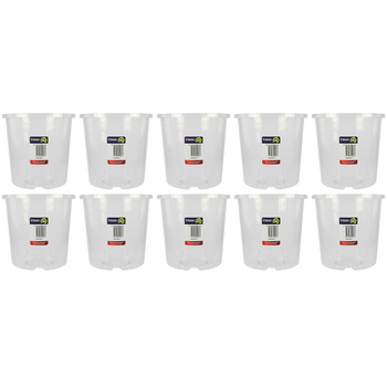 10PK Homeleisure Reko Pot SlimLine 200mm Clear Garden 