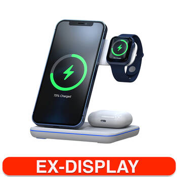 RockRose Airwave Pro Max 3 in 1 15W Qi Wireless Phone Charging Stand