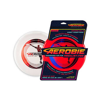2pc Aerobie Medalist Flyer Spin Master Frisbee 175gm Flying Disc White/Red