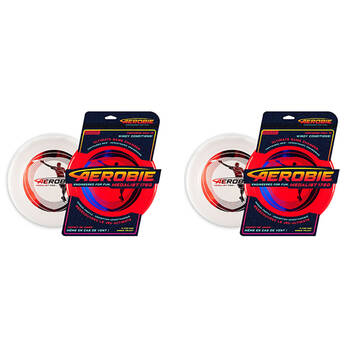 2x 2pc Aerobie Medalist Flyer Spin Master Frisbee 175gm Flying Disc White/Red