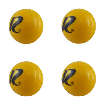 4PK Regent PVC Cricket Soft Swing Ball Indoor/Outdoor Practice Game Yellow