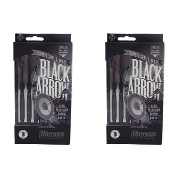 2x 3pc Harrows Black Arrow Soft Tip Dart Flights Shafts w/Case Sports Accessory