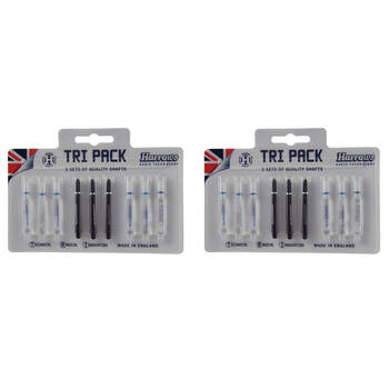 2x 9pc Harrows Supergrip Dart Flight Shafts Sports Accessory Medium Black/White