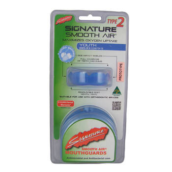 Signature Type 2 Mouthguard Teeth Shield/Protection Youth Blue/Red
