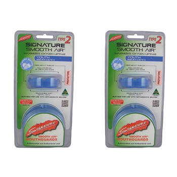 2PK Signature Type 2 Mouthguard Teeth Shield/Protection Youth Blue/Red