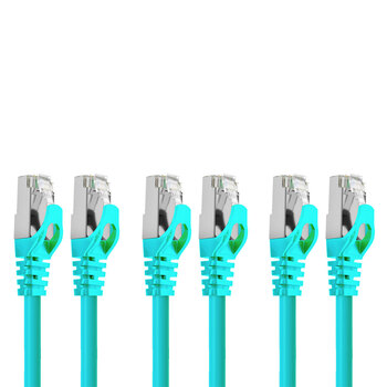 3PK Cruxtec RJ45 LAN CAT7 10GbE 30cm Triple Shielding Ethernet Cable - Green