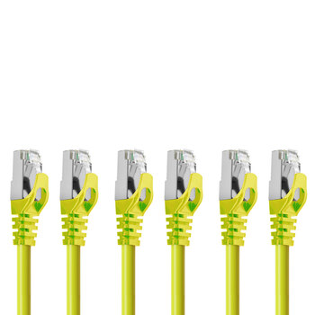 3PK Cruxtec RJ45 LAN CAT7 10GbE 30cm Triple Shielding Ethernet Cable - Yellow