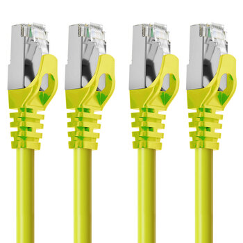 2PK Cruxtec RJ45 LAN CAT7 10GbE 2m Triple Shielding Ethernet Cable - Yellow