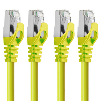 2PK Cruxtec RJ45 LAN CAT7 10GbE 2m Triple Shielding Ethernet Cable - Yellow