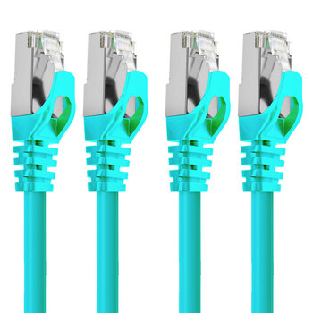 2PK Cruxtec RJ45 LAN CAT7 10GbE 3m Triple Shielding Ethernet Cable - Green