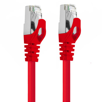 Cruxtec RJ45 LAN CAT7 10GbE 15m Triple Shielding Ethernet Cable - Red